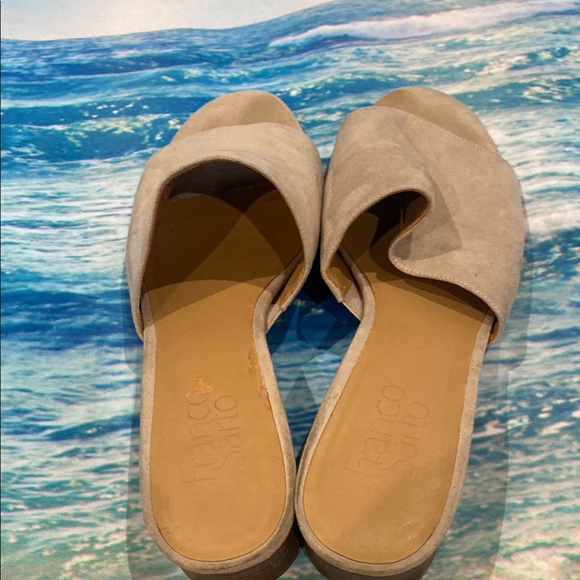 Franco Sarto Cream Mules with Soft Fabric  size 8 - Picture 2 of 7